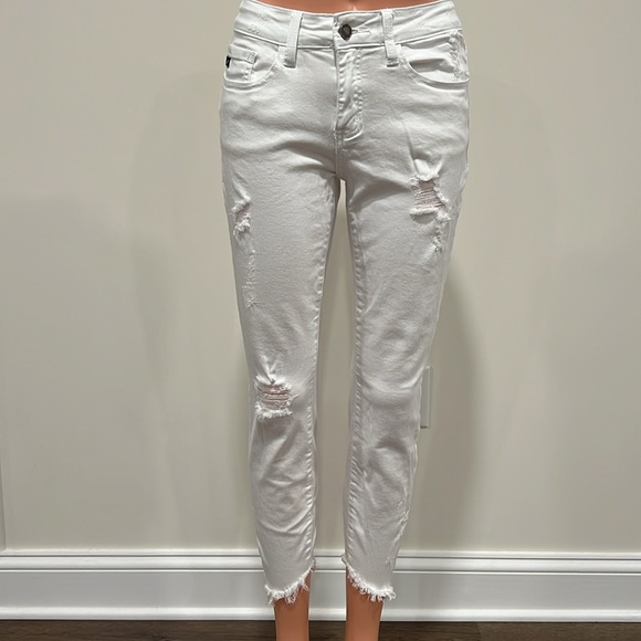 KanCan Brianna White Mid Rise Ankle Skinny Jeans Size 5/26 - Picture 2 of 11